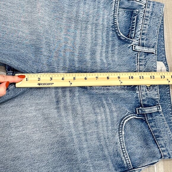 Triarchy Stove Pipe High-Rise Destroyed Distressed Jeans in Light Indigo Denim - Picture 12 of 16